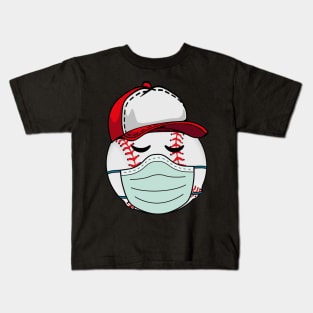 Baseball Wearing Mask Face Anti Virus 2020 Kids T-Shirt